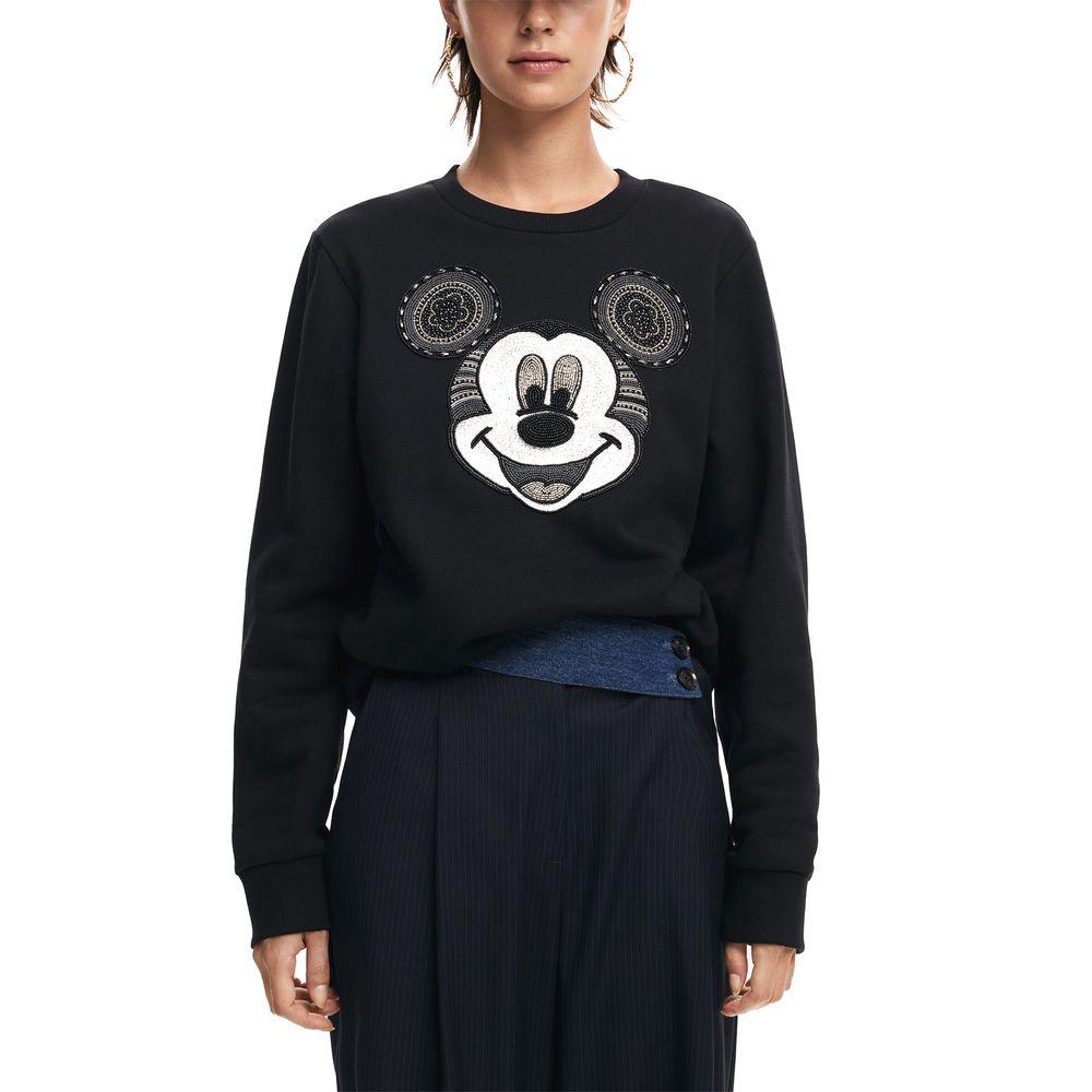 Desigual Black Cotton Sweater - Arichezz.store