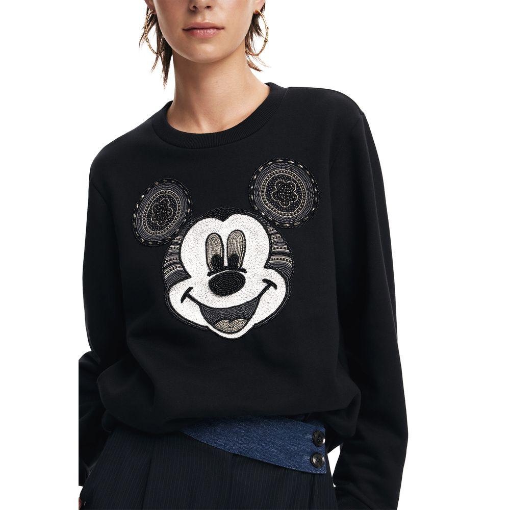 Desigual Black Cotton Sweater - Arichezz.store