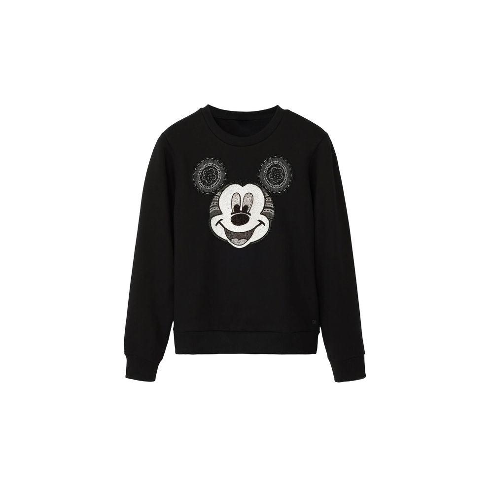 Desigual Black Cotton Sweater - Arichezz.store