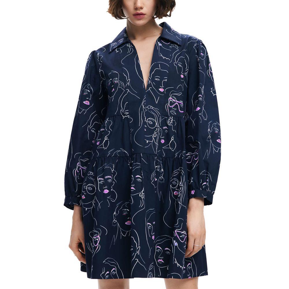 Desigual Blue Cotton Dress - Arichezz.store