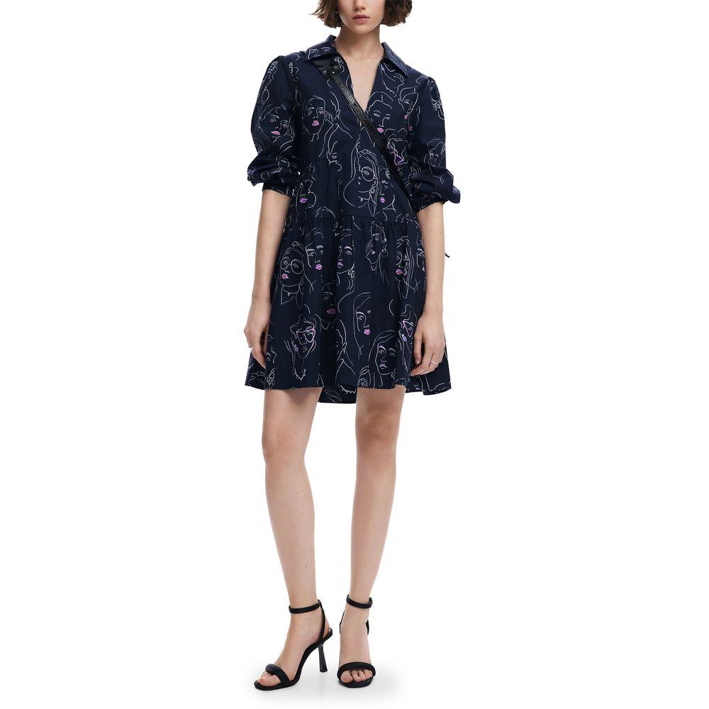 Desigual Blue Cotton Dress - Arichezz.store