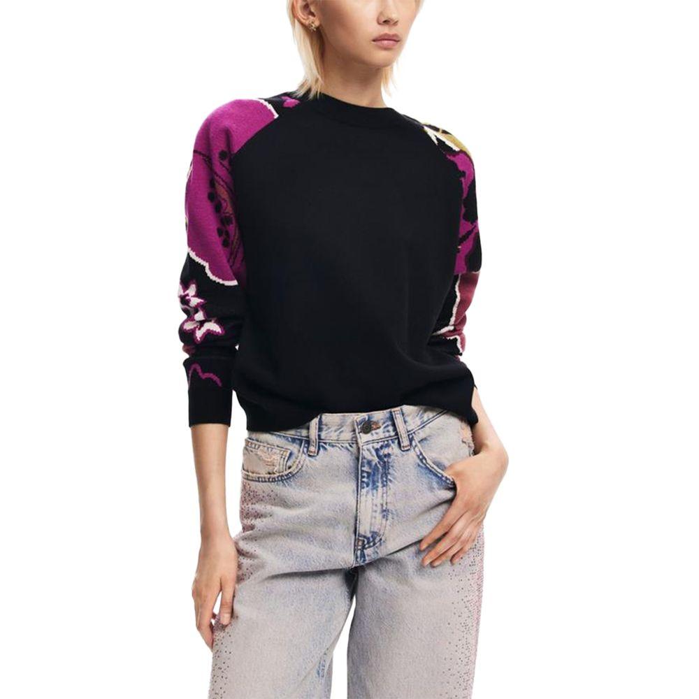 Desigual Black Viscose Sweater - Arichezz.store