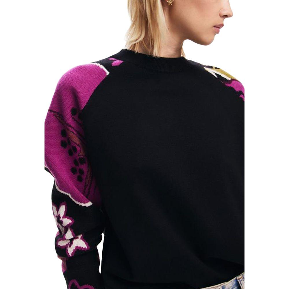 Desigual Black Viscose Sweater - Arichezz.store