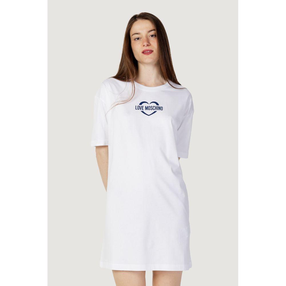 Love Moschino White Cotton Dress - Arichezz.store