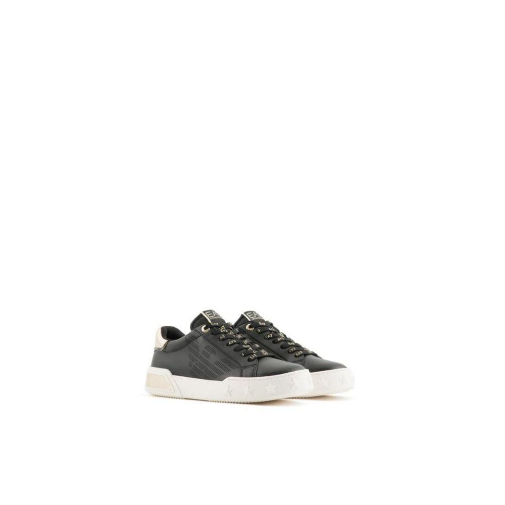 EA7 Emporio Armani Black And White Polyester Sneaker - Arichezz.store