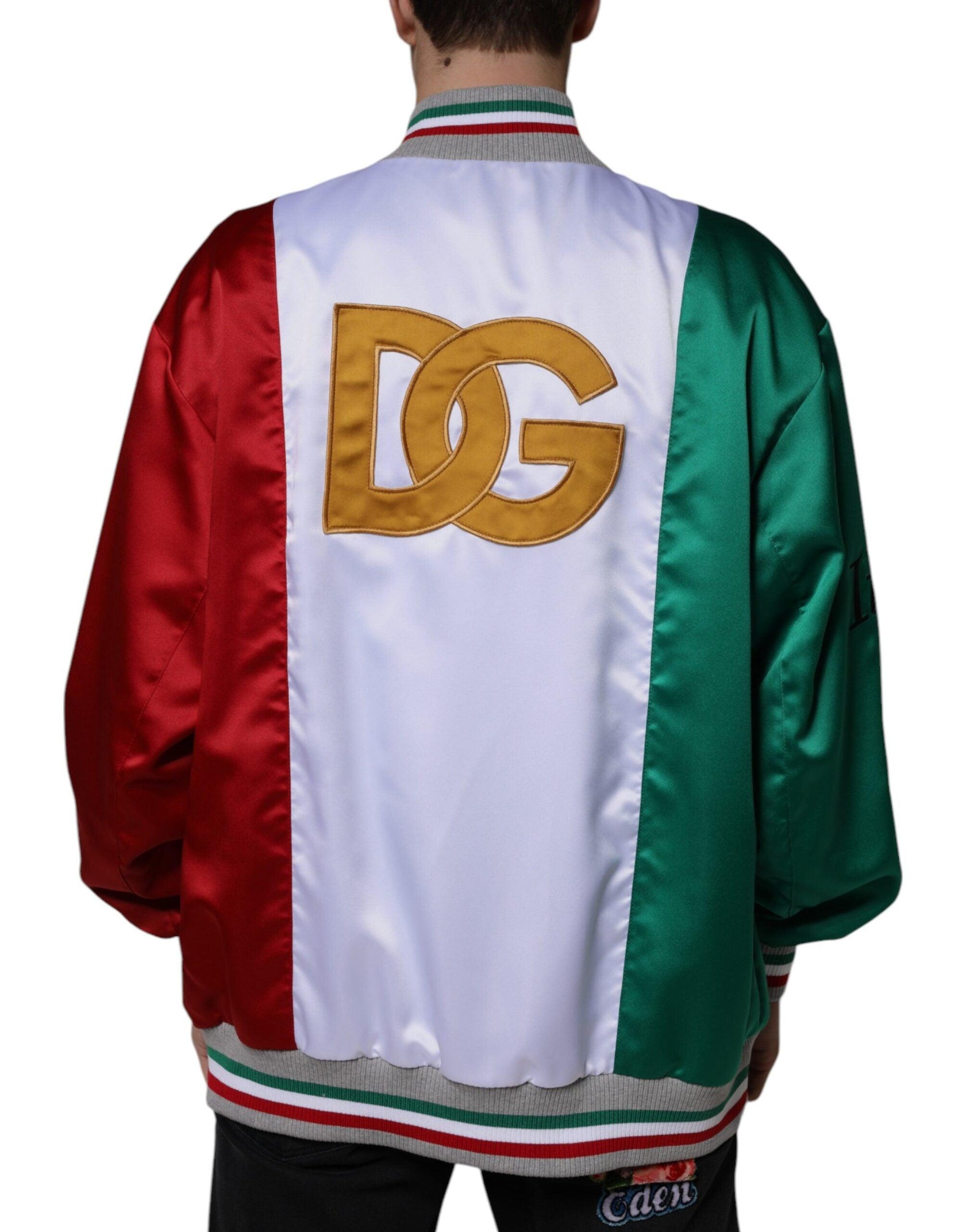 Dolce & Gabbana Multicolor Italia Button Down Bomber Jacket - Arichezz.store