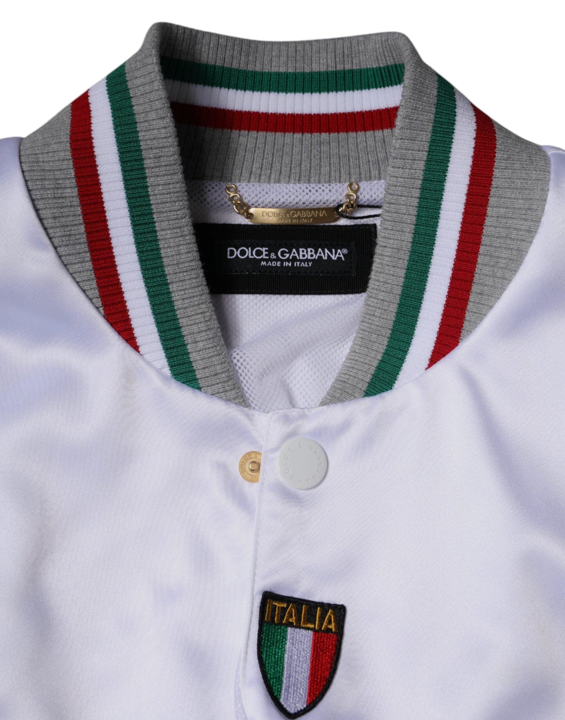 Dolce & Gabbana Multicolor Italia Button Down Bomber Jacket - Arichezz.store