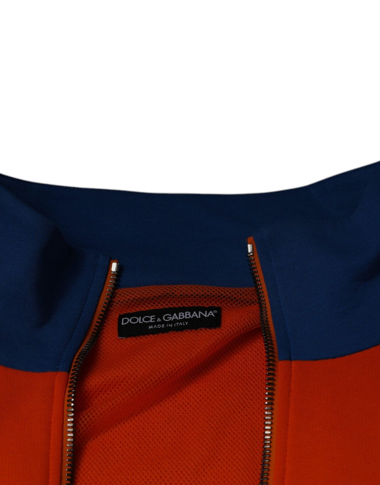 Dolce & Gabbana Orange Blue Full Zip Jersey Bomber Jacket - Arichezz.store