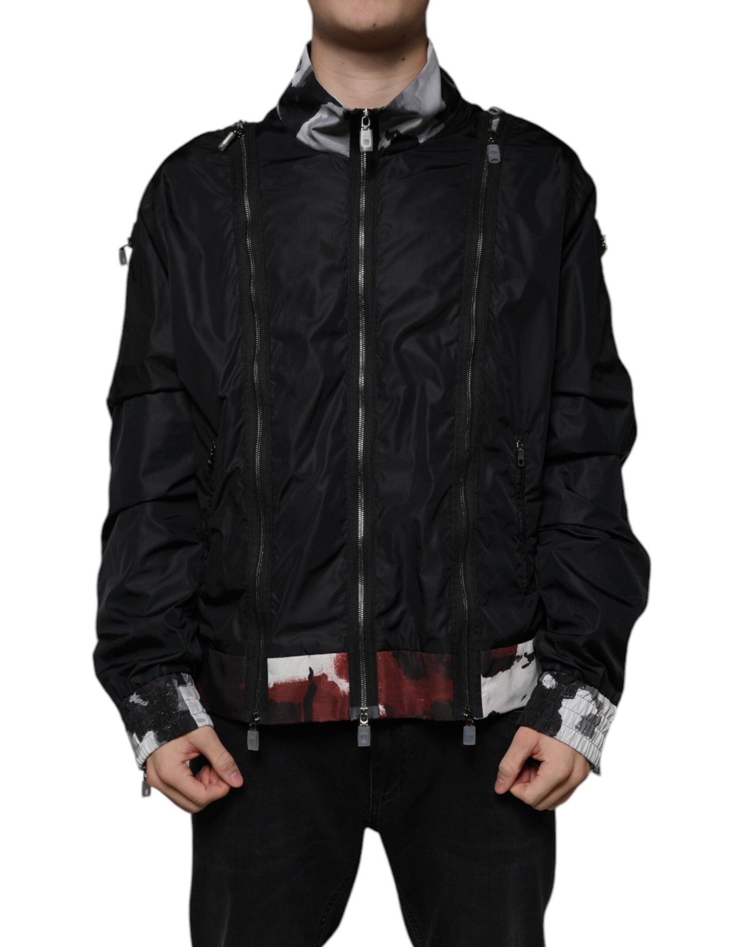 Dolce & Gabbana Black Nylon Full Zip Men Bomber Jacket - Arichezz.store