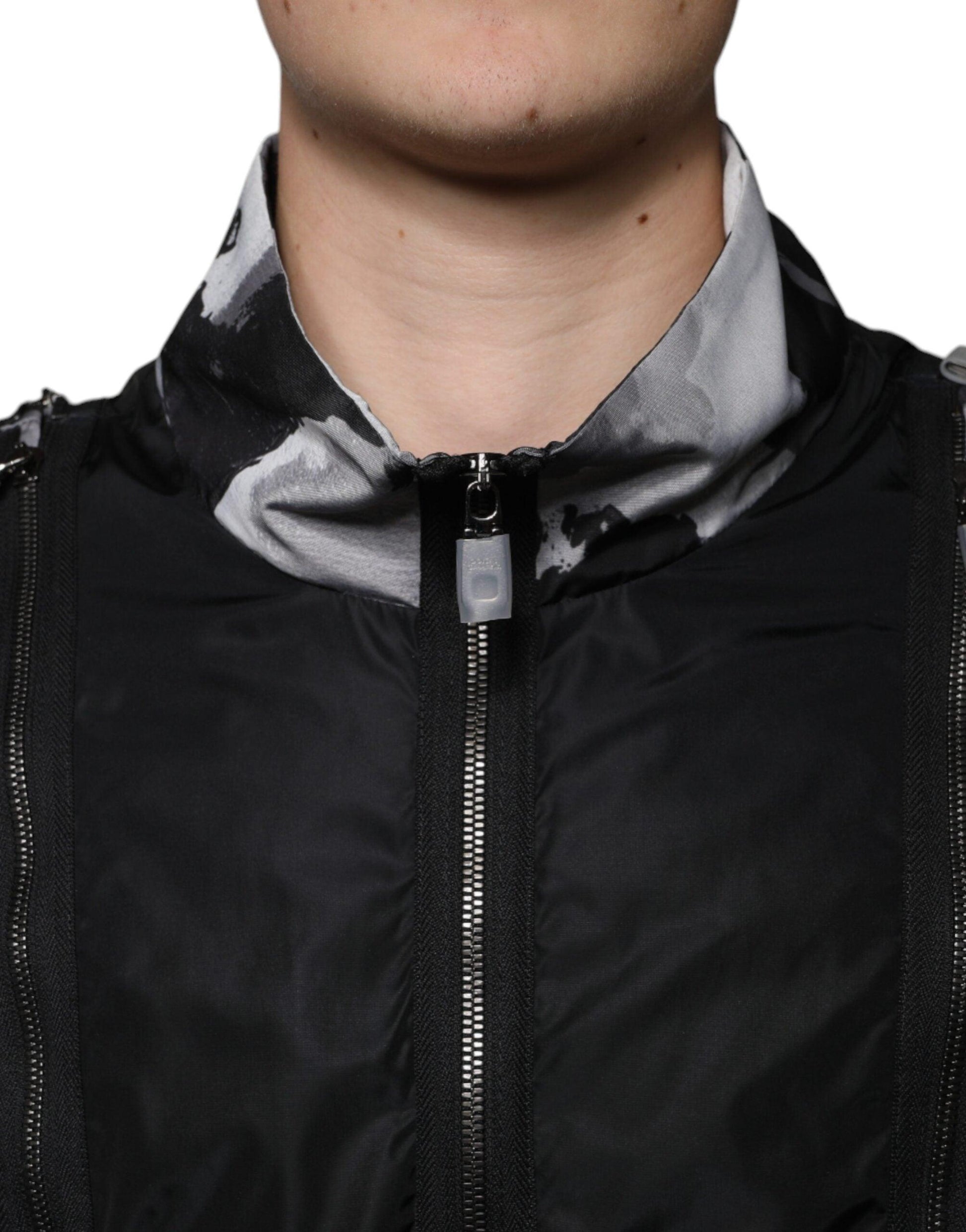 Dolce & Gabbana Black Nylon Full Zip Men Bomber Jacket - Arichezz.store