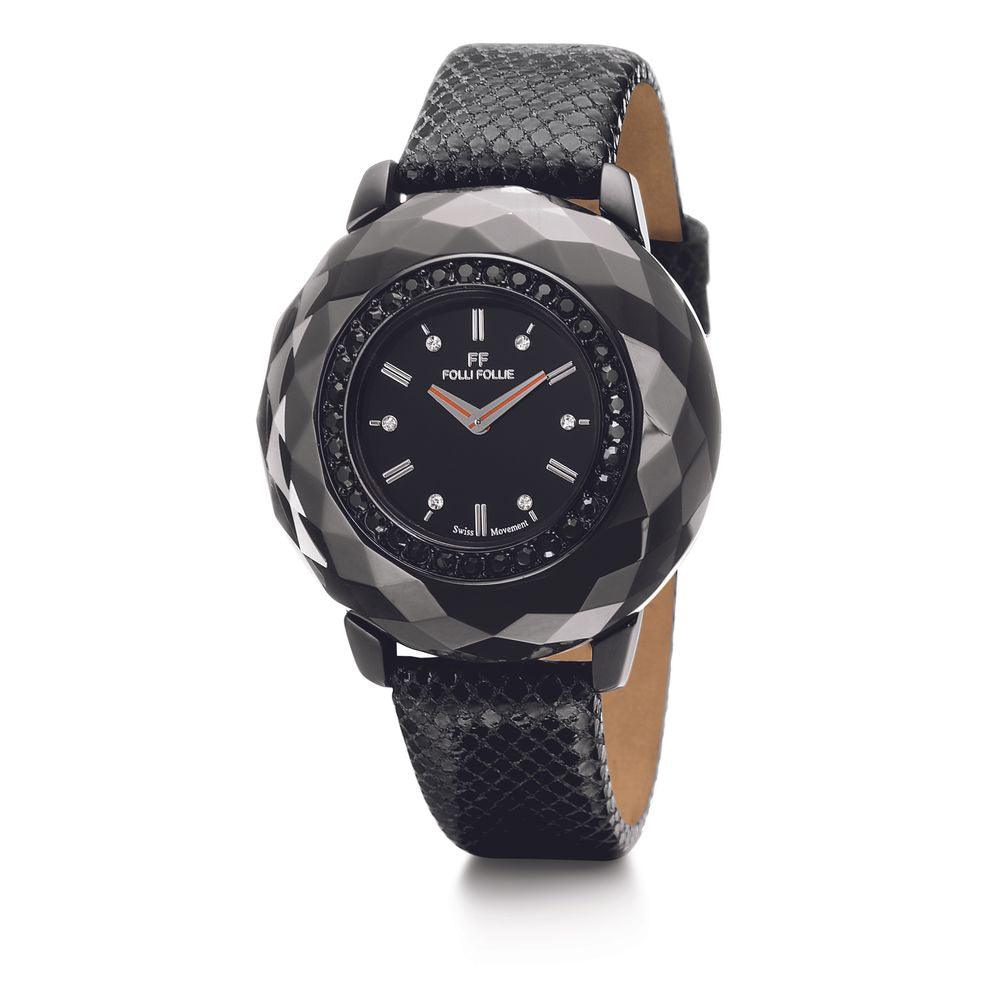 Folli Follie Black Leather Watch - Arichezz.store