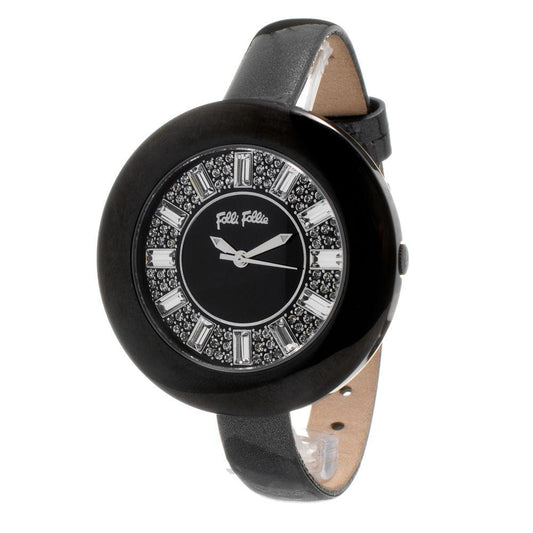 Folli Follie Black Leather Watch - Arichezz.store