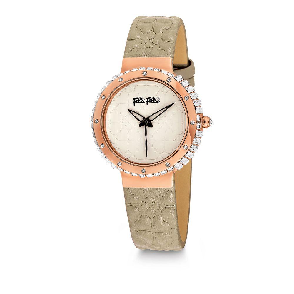 Folli Follie Beige Leather Watch - Arichezz.store