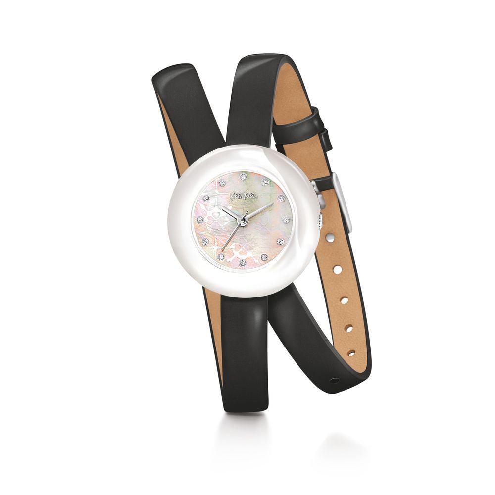 Folli Follie Black Leather Watch - Arichezz.store