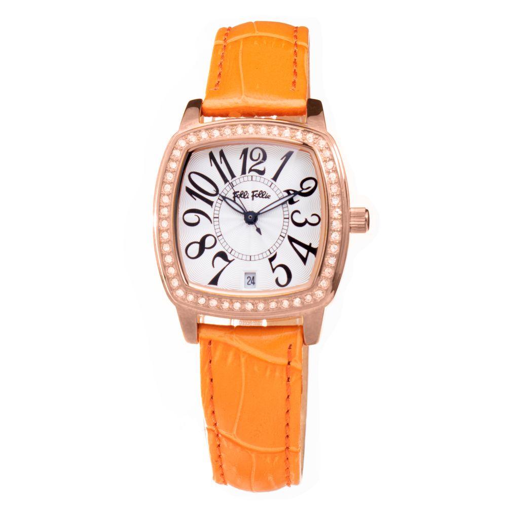 Folli Follie Orange Leather Watch - Arichezz.store