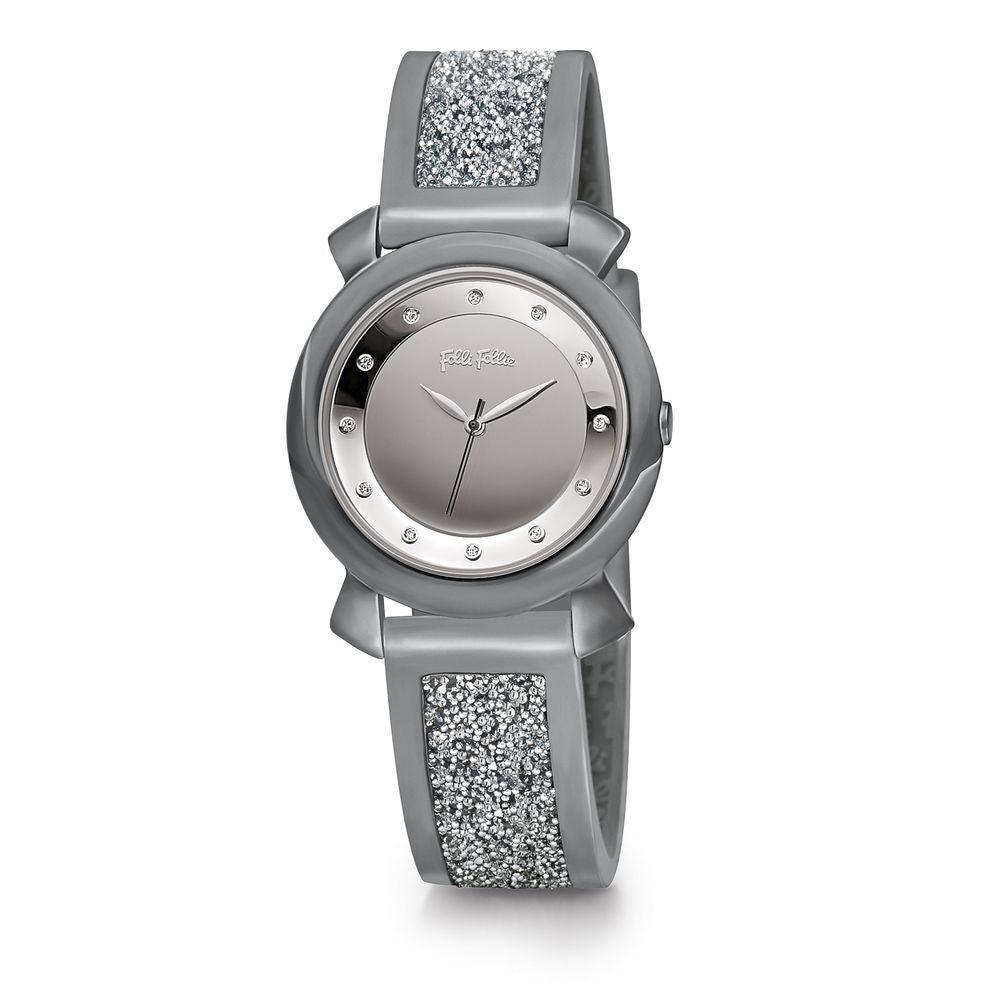 Folli Follie Gray Leather Watch - Arichezz.store