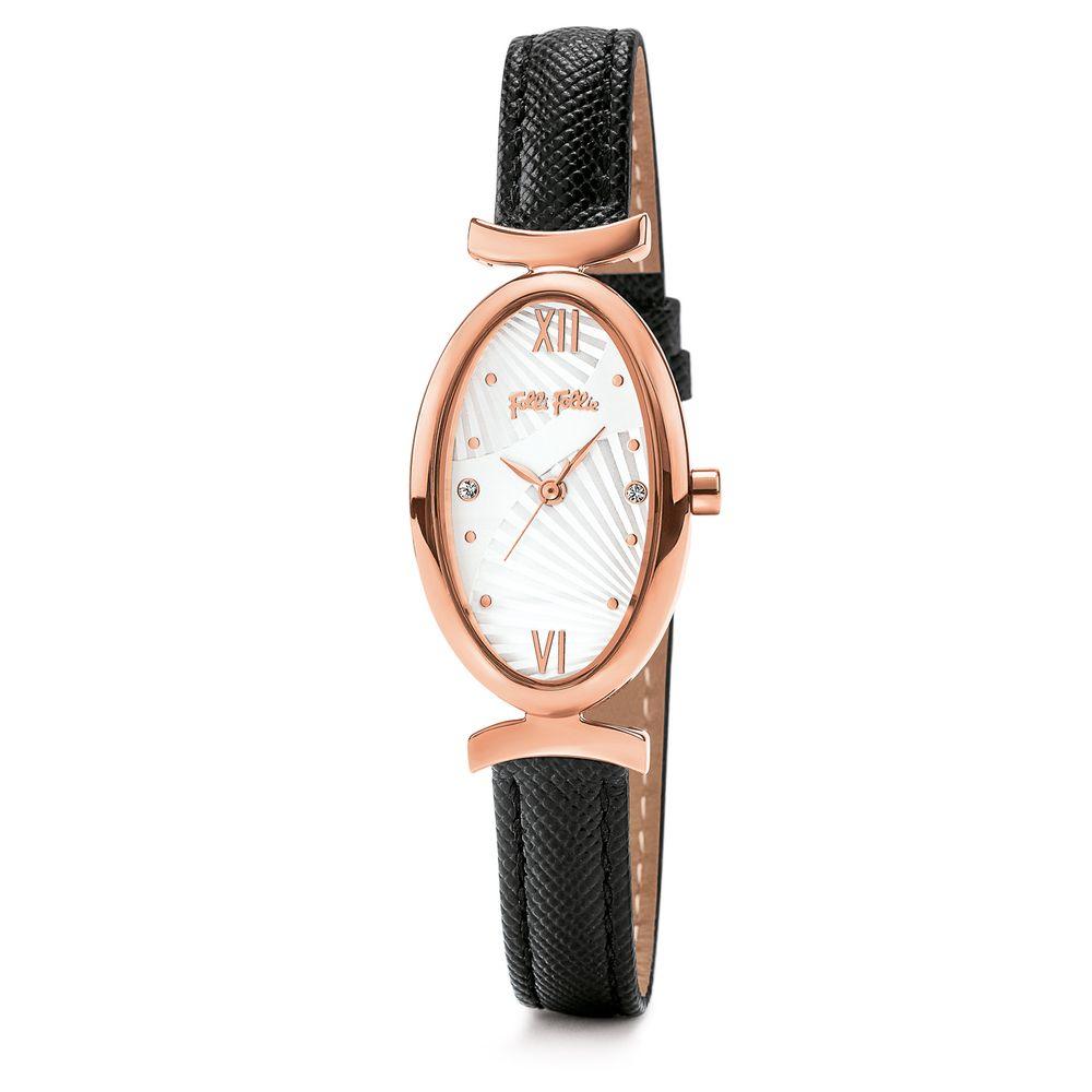 Folli Follie Black Leather Watch - Arichezz.store