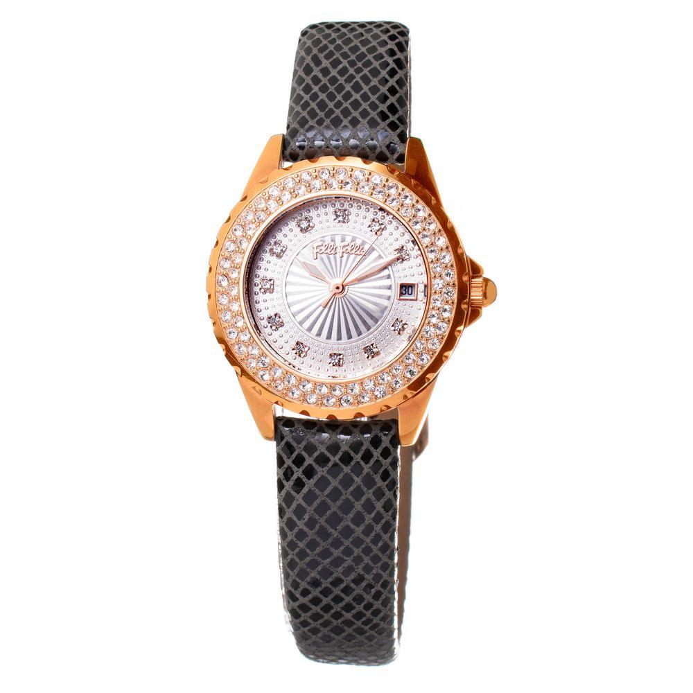 Folli Follie Black Leather Watch - Arichezz.store