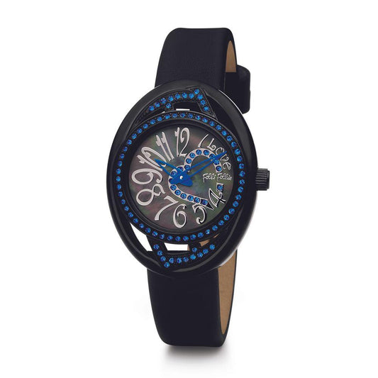 Folli Follie Black Leather Watch - Arichezz.store