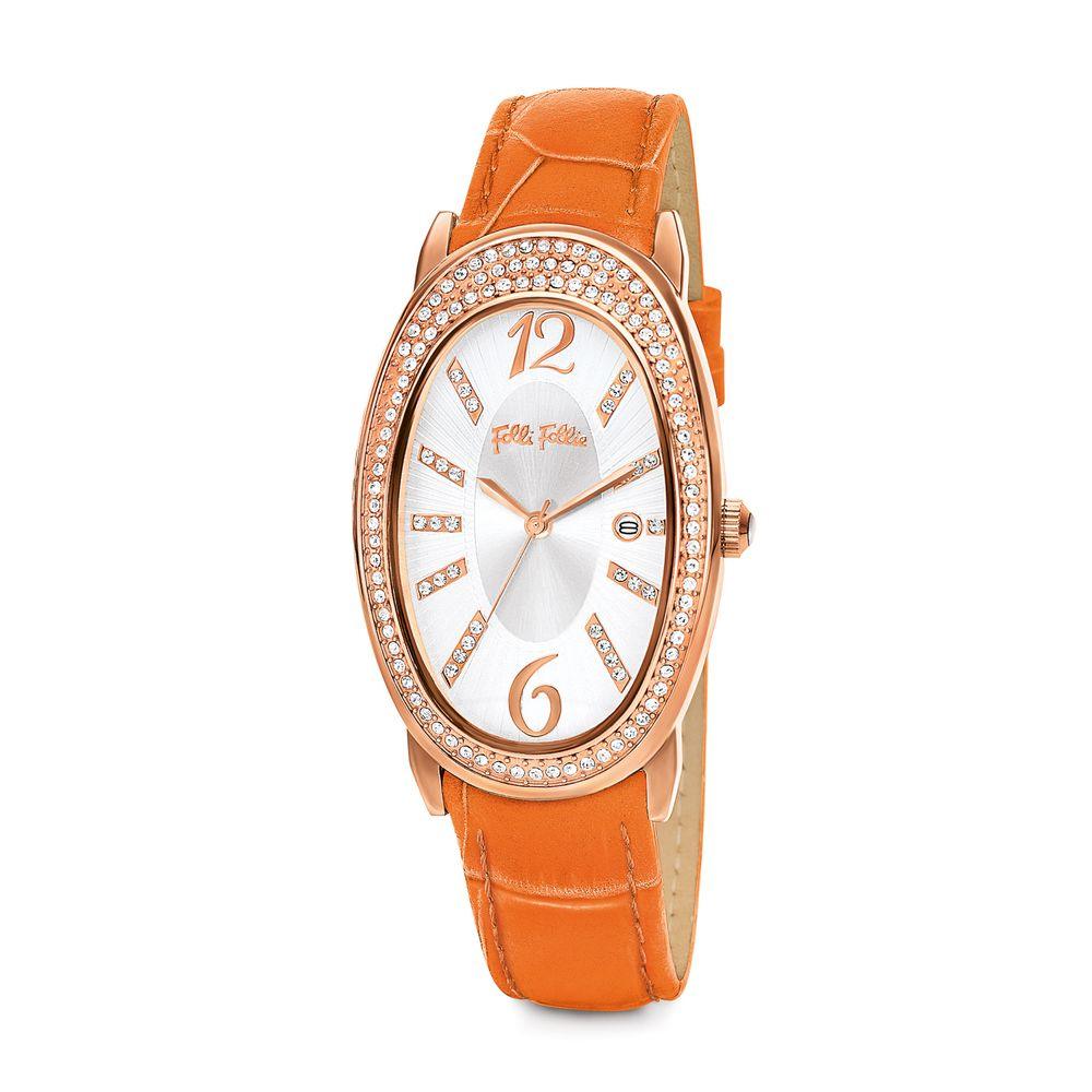 Folli Follie Orange Leather Watch - Arichezz.store