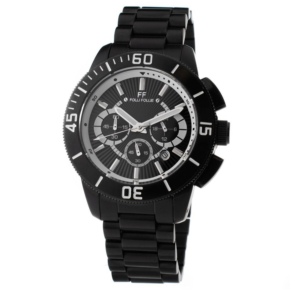 Folli Follie Black Stainless Steel Watch - Arichezz.store