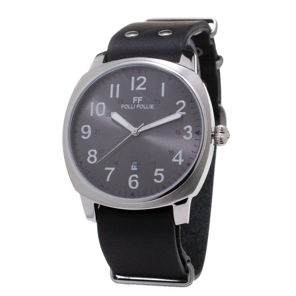 Folli Follie Black Leather Watch - Arichezz.store