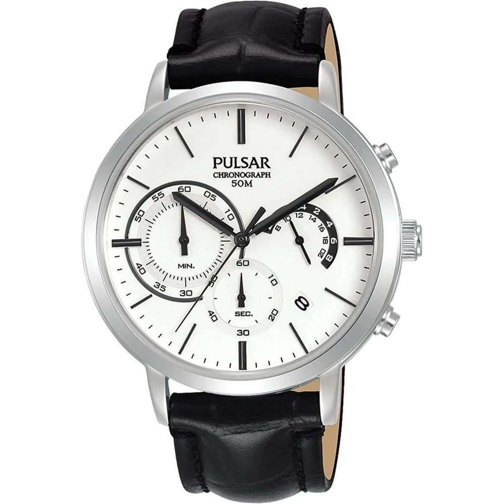 Pulsar Black Leather Watch - Arichezz.store