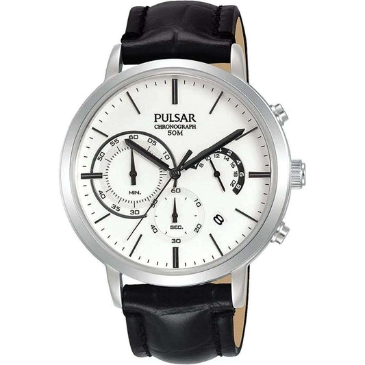 Pulsar Black Leather Watch - Arichezz.store