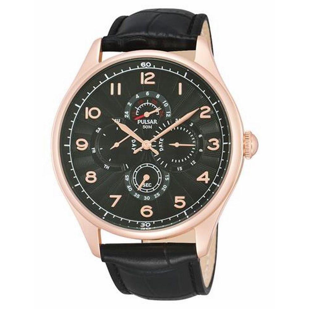 Pulsar Black Leather Watch - Arichezz.store