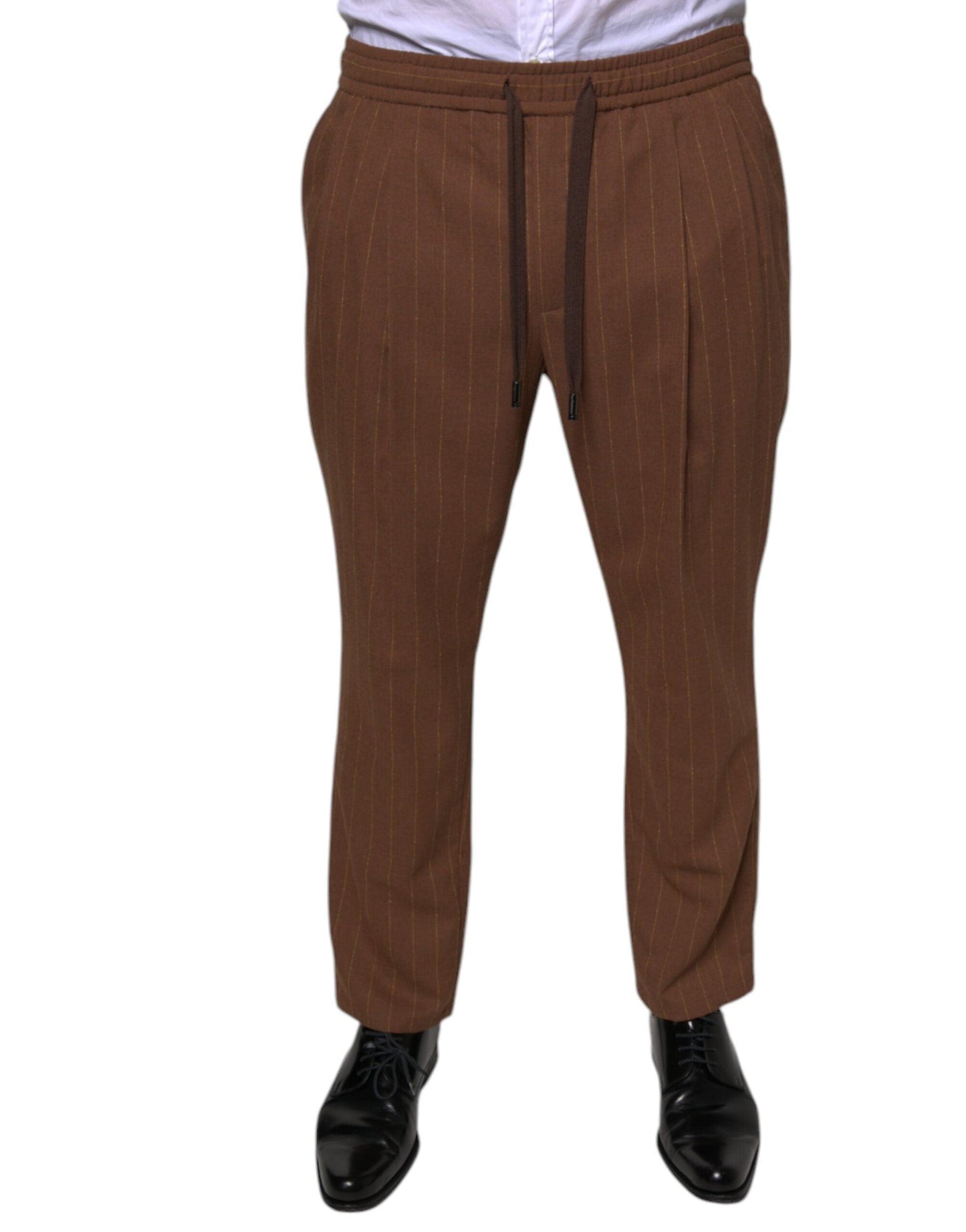 Dolce & Gabbana Brown Stripes Skinny Men Dress Pants - Arichezz.store