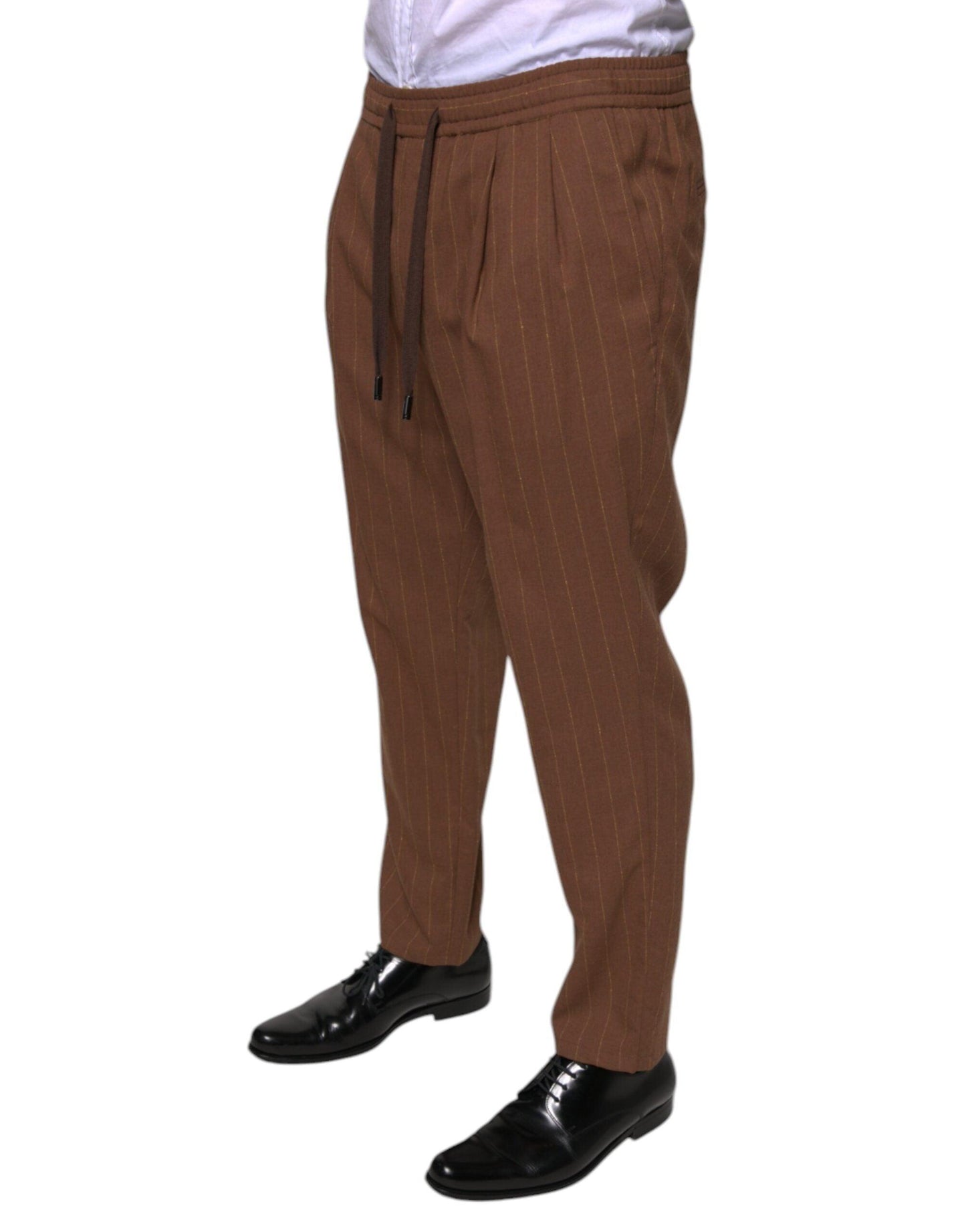 Dolce & Gabbana Brown Stripes Skinny Men Dress Pants - Arichezz.store