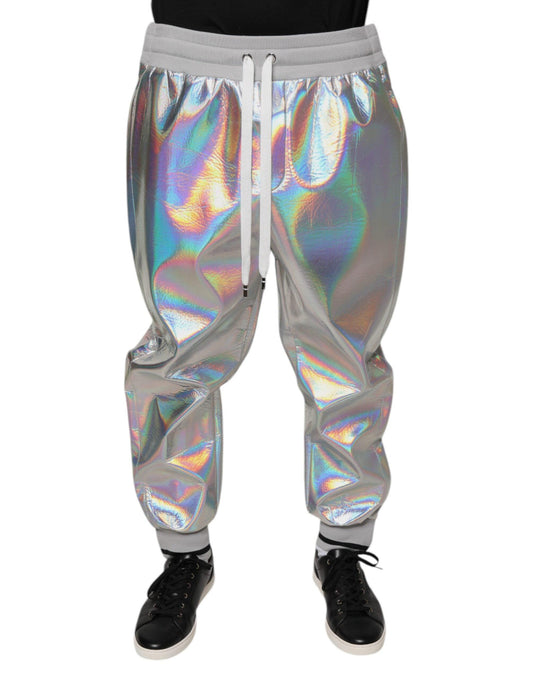 Dolce & Gabbana Silver Iridescent Men Jogger Sweatpants Pants - Arichezz.store