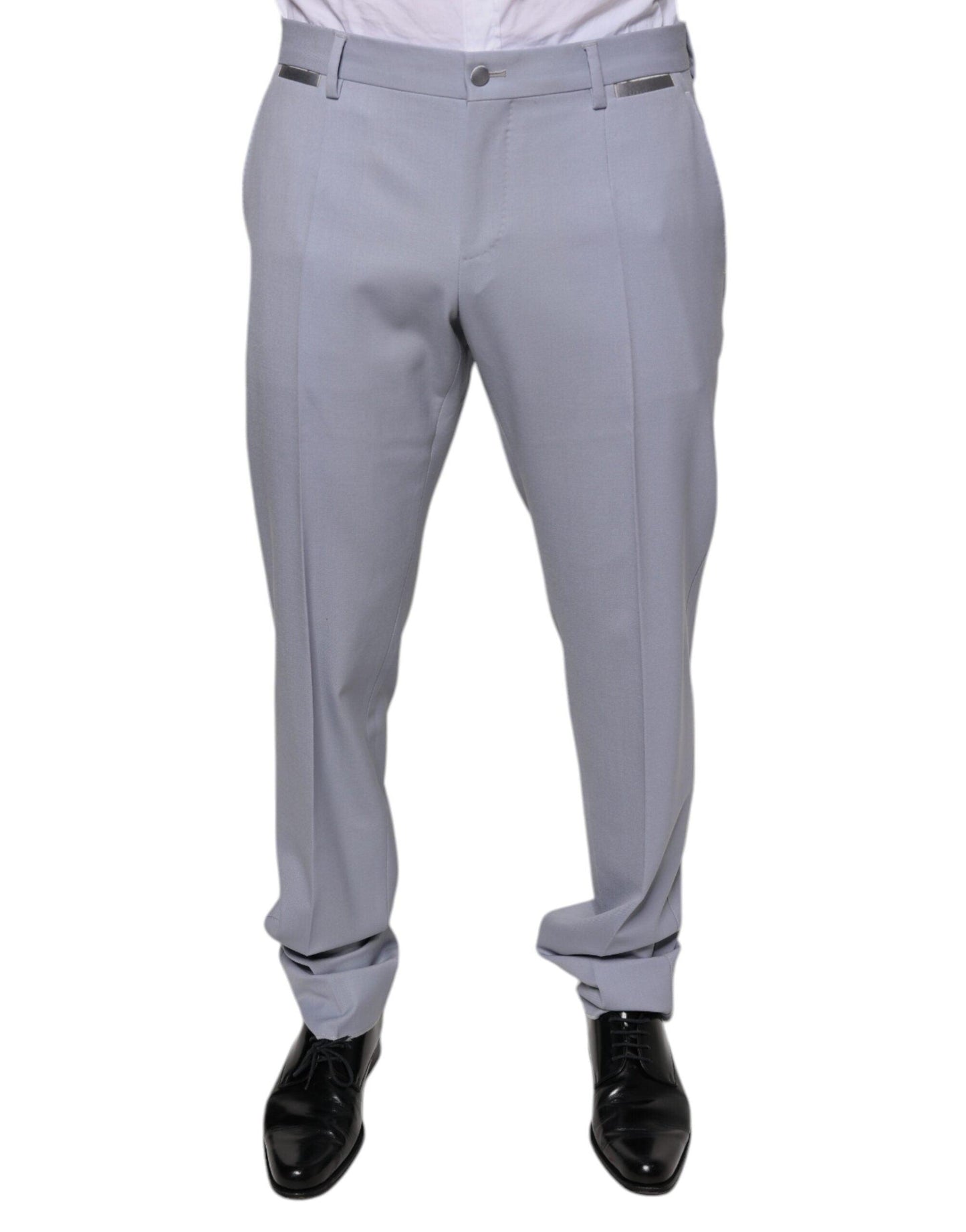 Dolce & Gabbana Light Gray Wool Formal Dress Pants - Arichezz.store