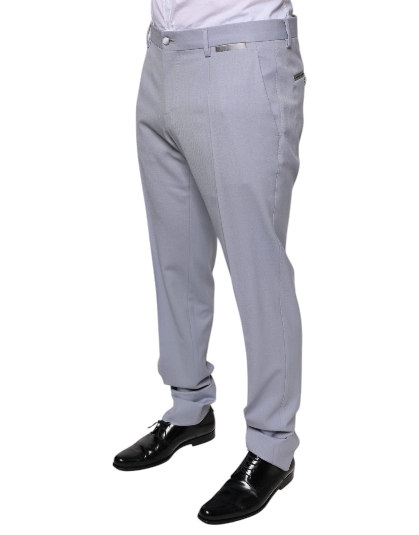 Dolce & Gabbana Light Gray Wool Formal Dress Pants - Arichezz.store