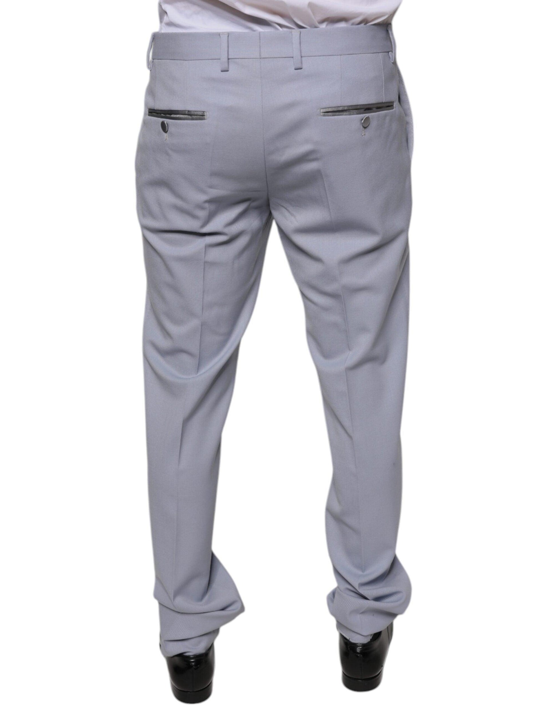 Dolce & Gabbana Light Gray Wool Formal Dress Pants - Arichezz.store