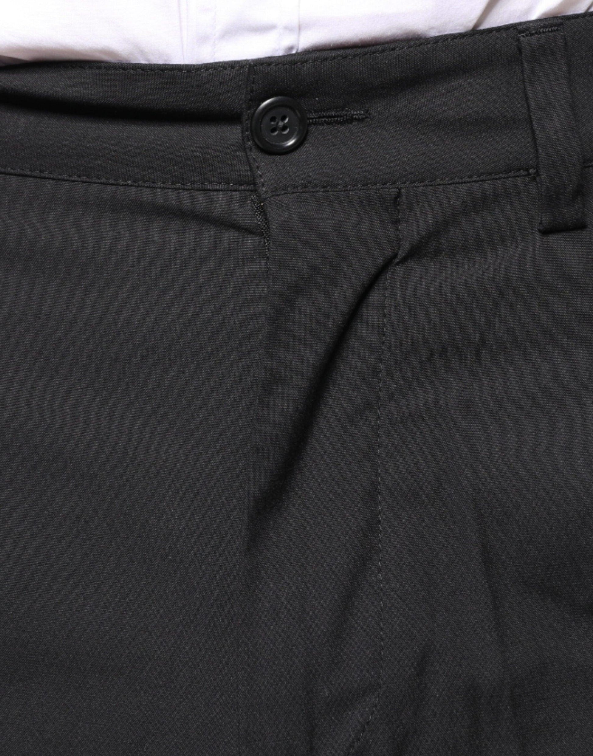 Dolce & Gabbana Black Crown Cotton Dress Pants - Arichezz.store