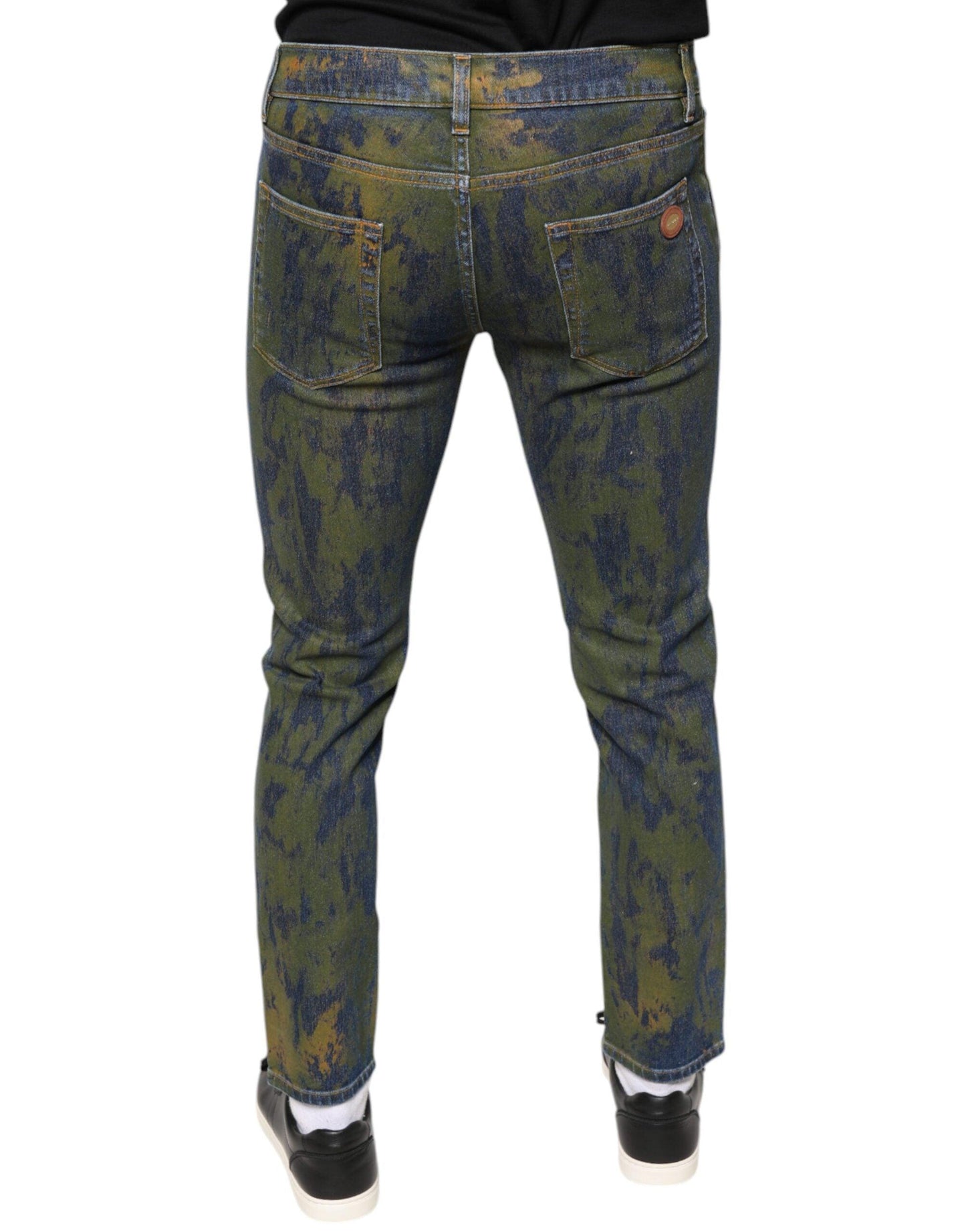 Dolce & Gabbana Blue Cotton Dye Slim Fit Men Denim Jeans - Arichezz.store