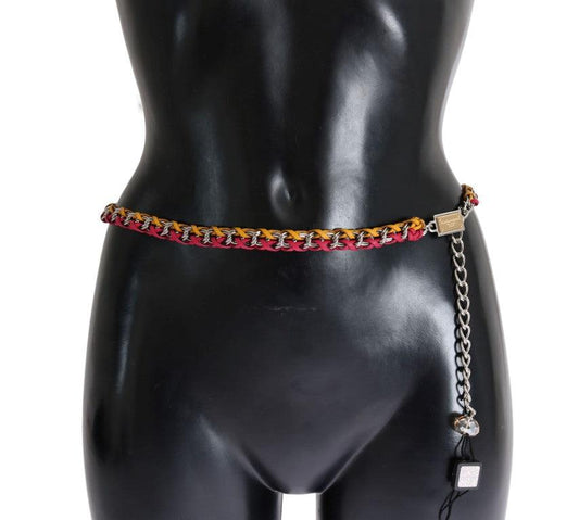 Dolce & Gabbana Elegant Multicolor Crystal-Embellished Belt - Arichezz.store