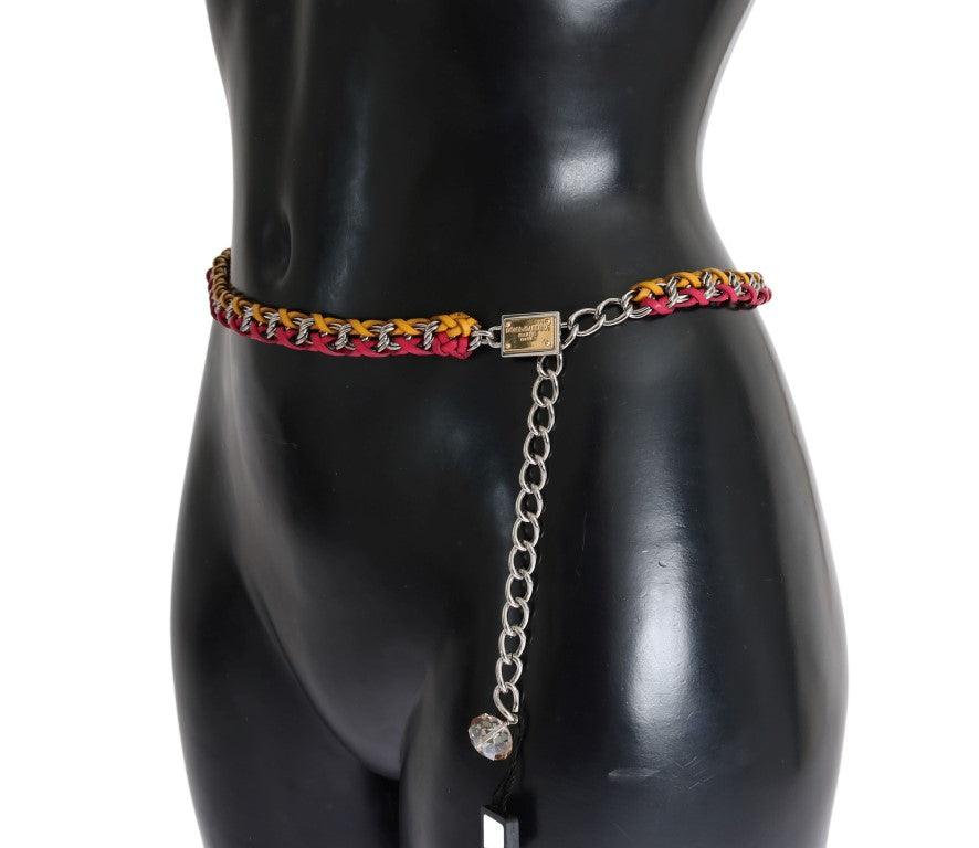 Dolce & Gabbana Elegant Multicolor Crystal-Embellished Belt - Arichezz.store