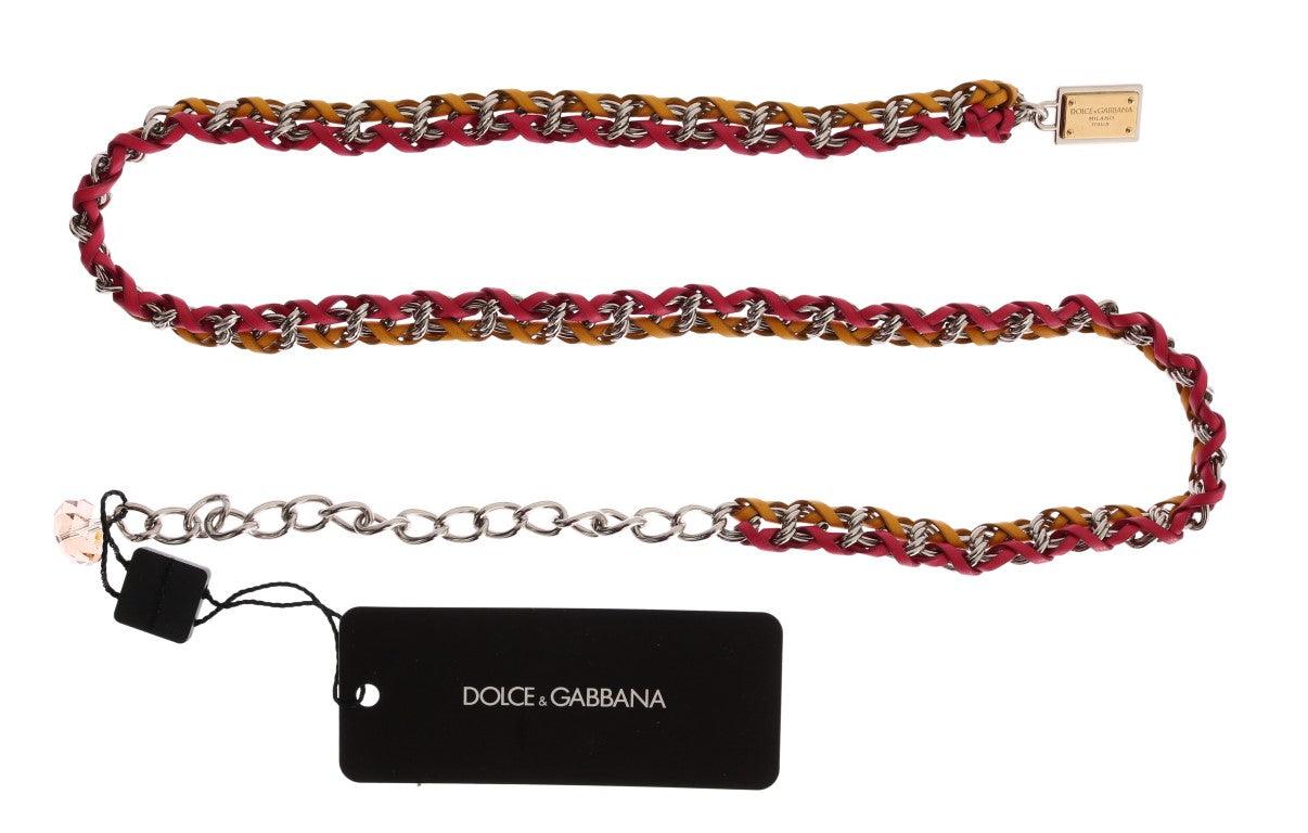 Dolce & Gabbana Elegant Multicolor Crystal-Embellished Belt - Arichezz.store