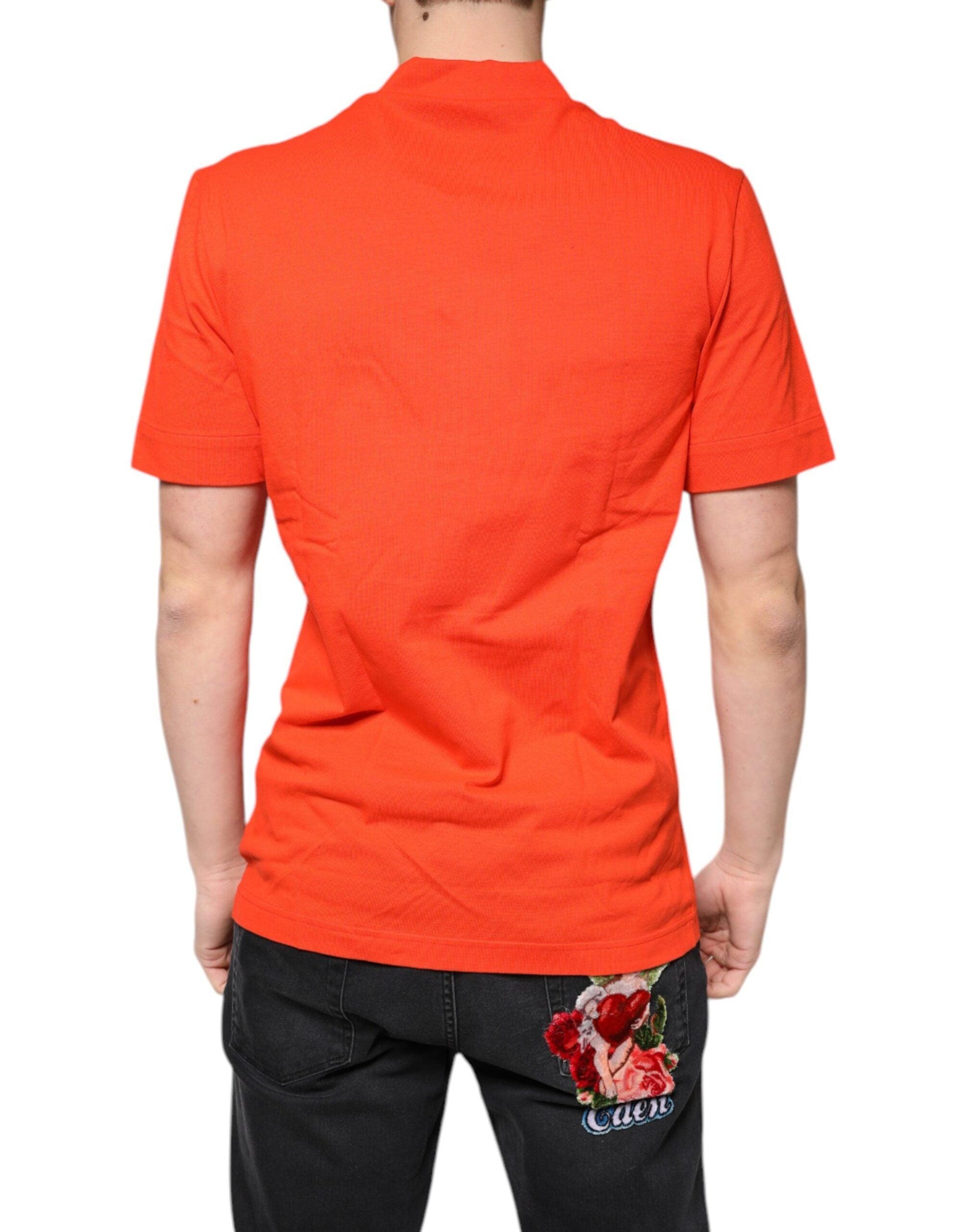 Dolce & Gabbana Orange Cotton Button Down Casual Polo Shirt - Arichezz.store