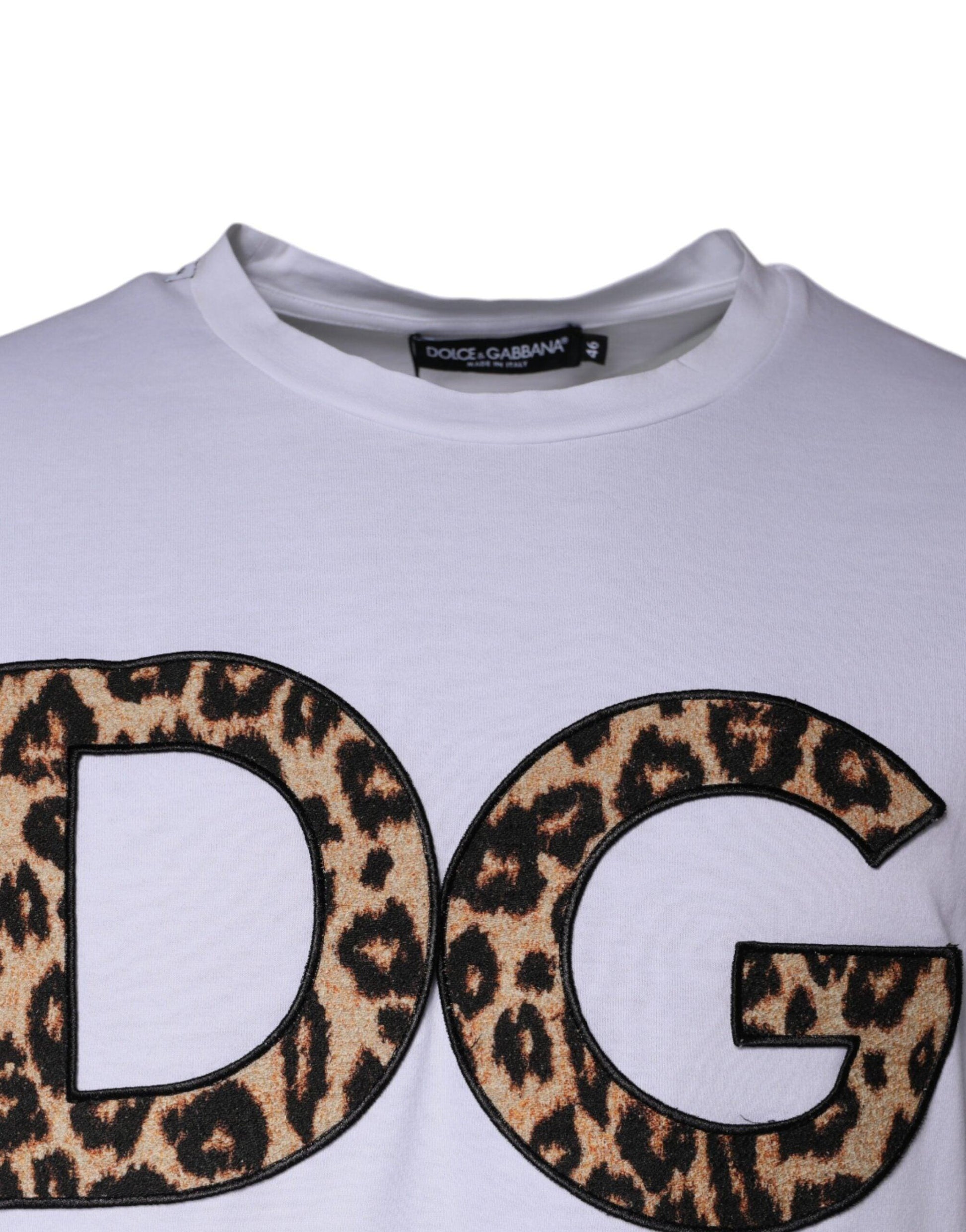 Dolce & Gabbana White DG Logo Cotton Shorts Sleeves T-shirt - Arichezz.store