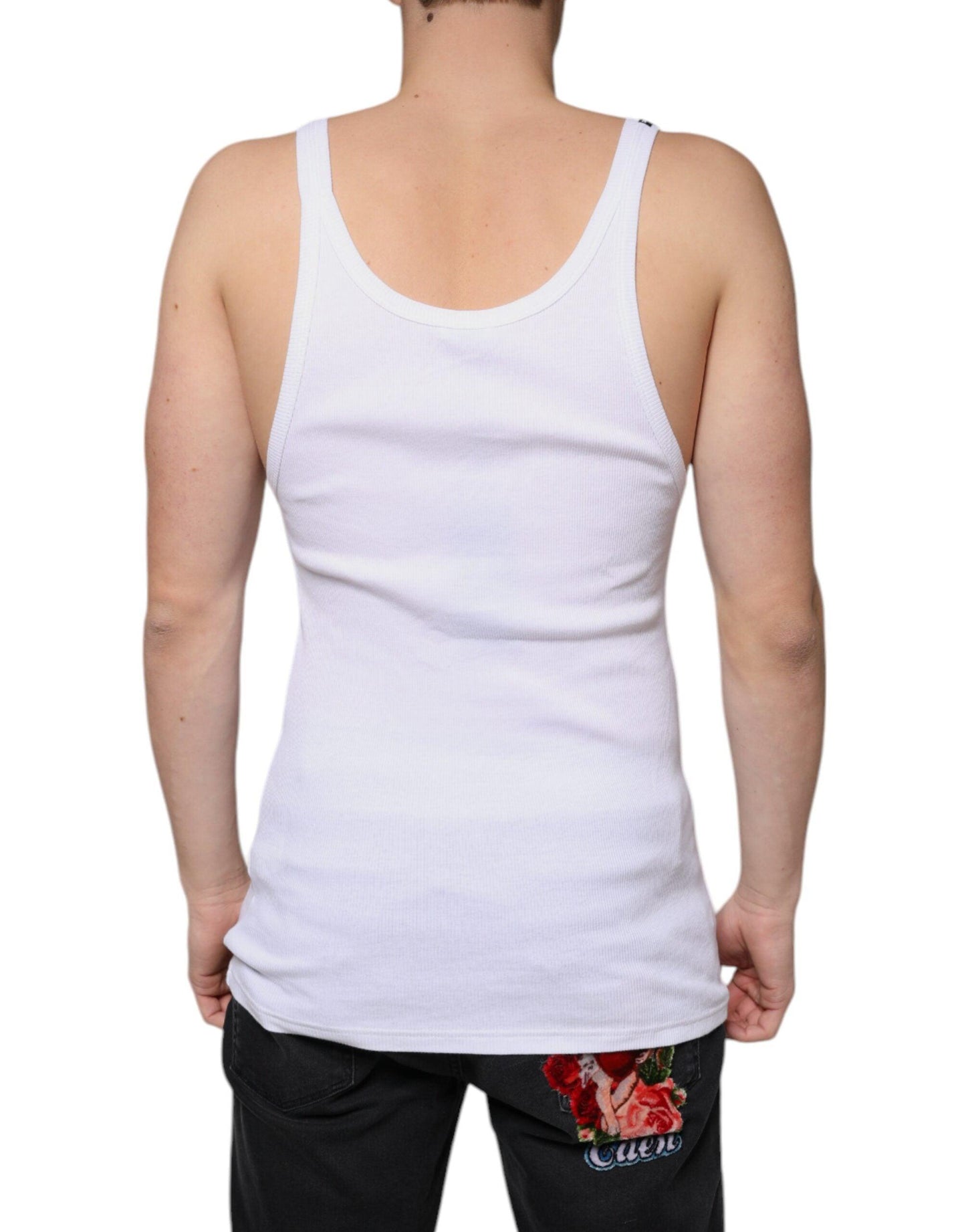 Dolce & Gabbana White Tank Sleeveless Round Neck T-shirt - Arichezz.store