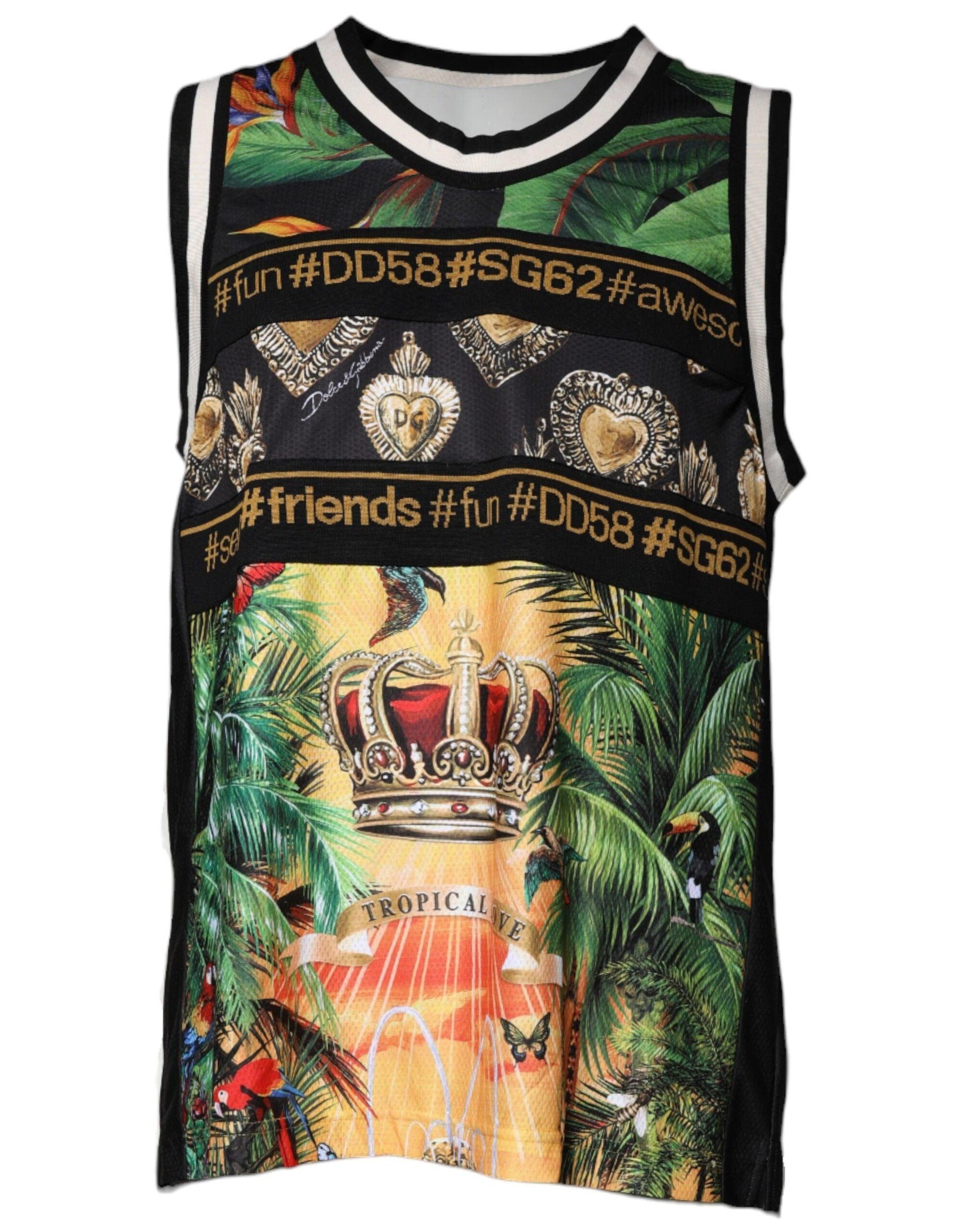 Dolce & Gabbana Multicolor Tropical Sleeveless Tank T-shirt - Arichezz.store