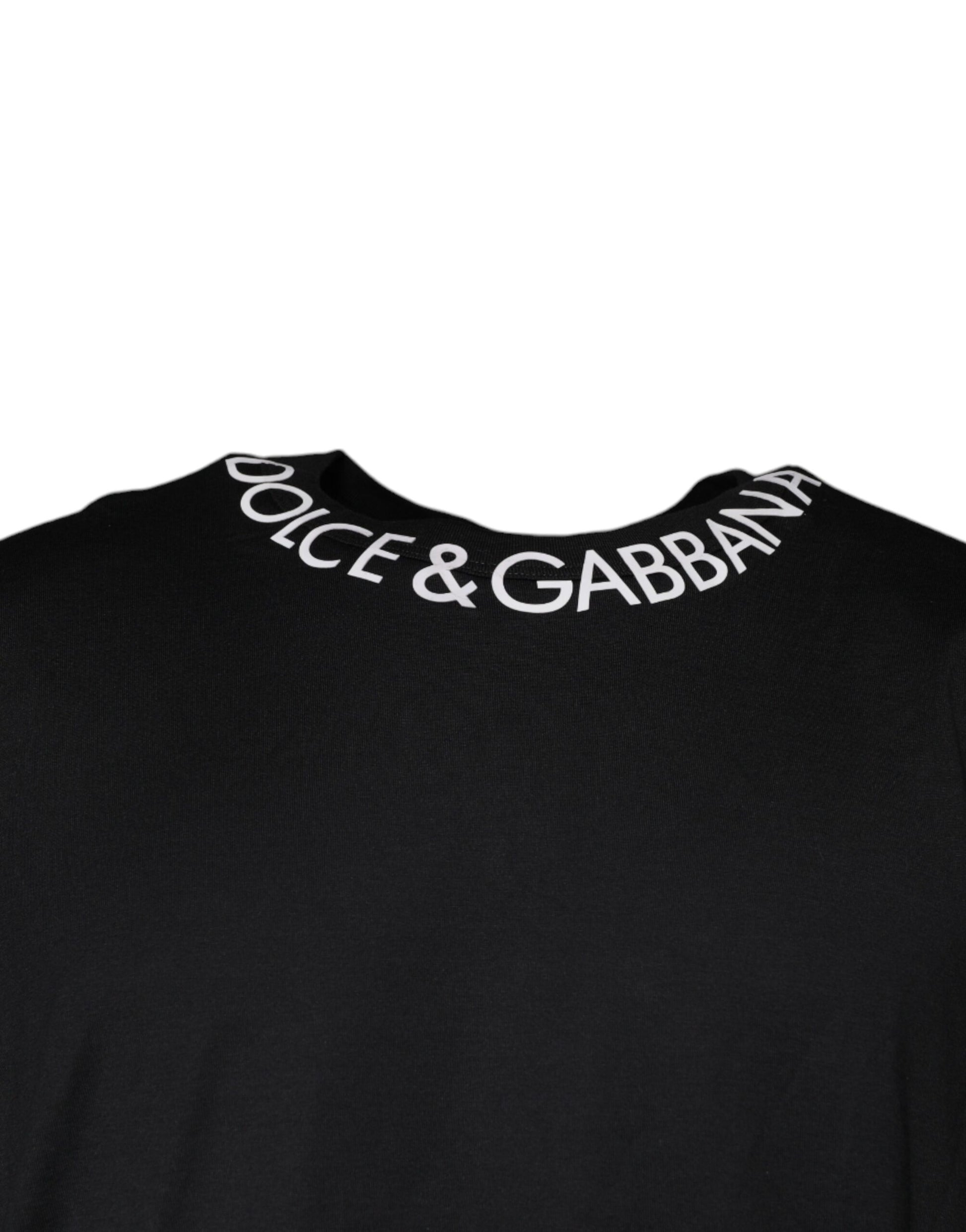 Dolce & Gabbana Black Logo Shorts Sleeves Crewneck T-shirt - Arichezz.store