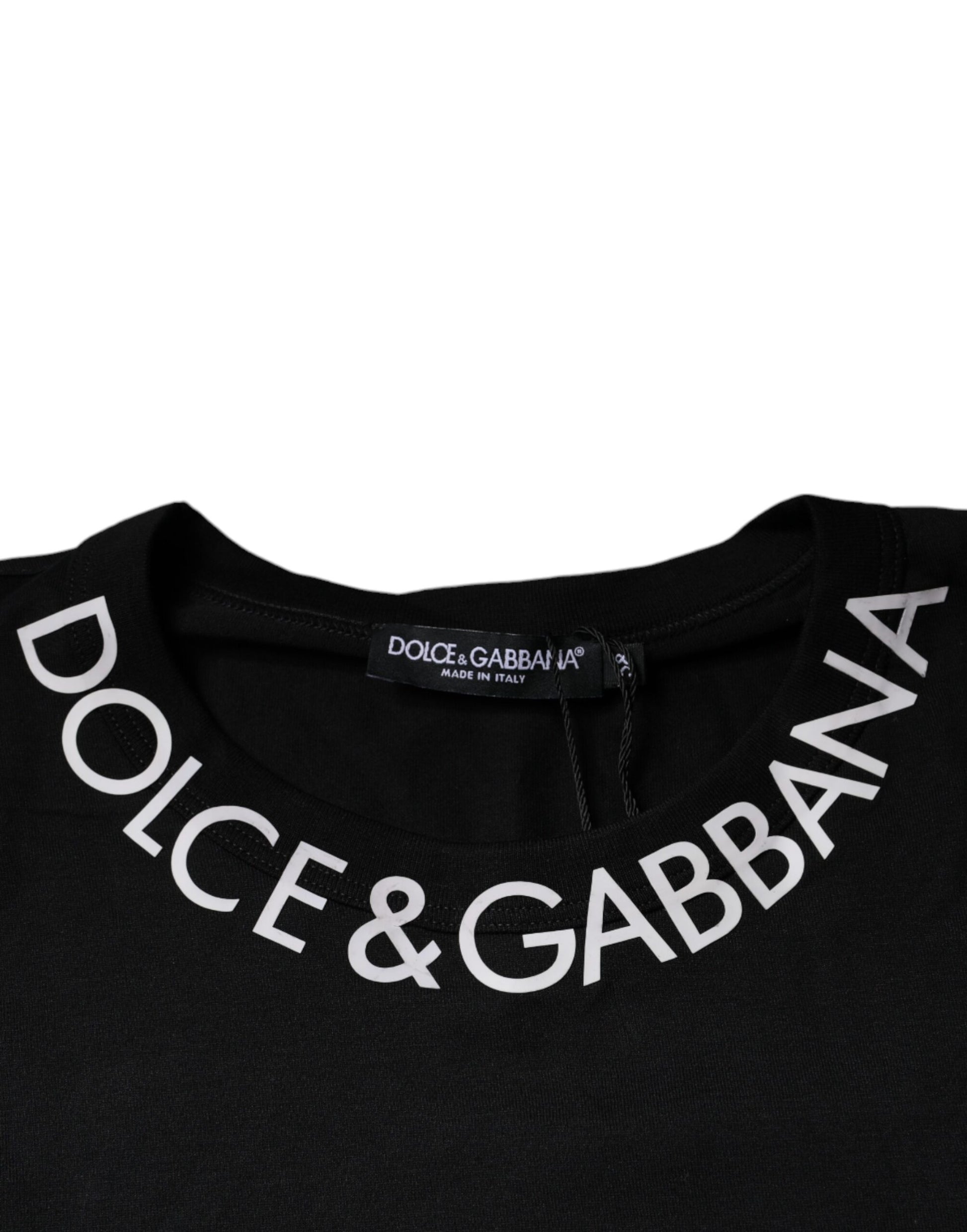 Dolce & Gabbana Black Logo Shorts Sleeves Crewneck T-shirt - Arichezz.store