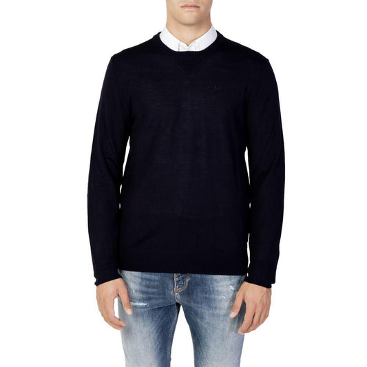 Armani Exchange Blue Wool T-Shirt - Arichezz.store