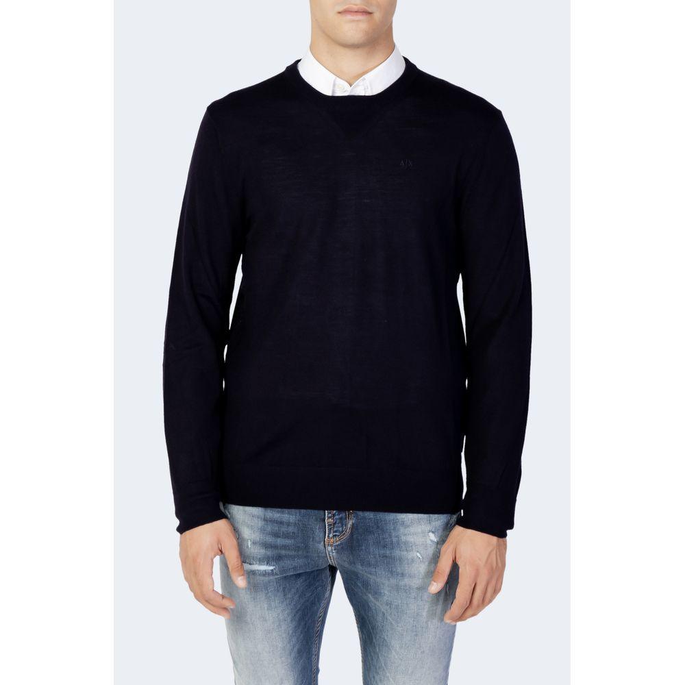 Armani Exchange Blue Wool T-Shirt - Arichezz.store