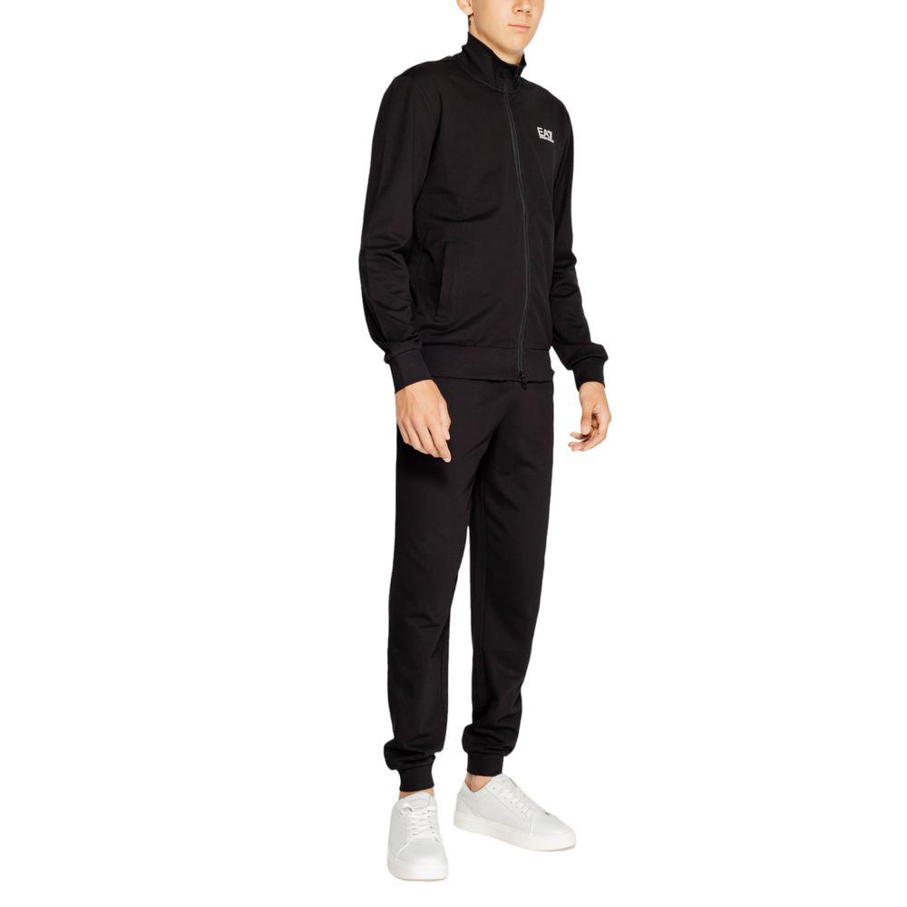 EA7 Emporio Armani Black Cotton Sweatsuit - Arichezz.store