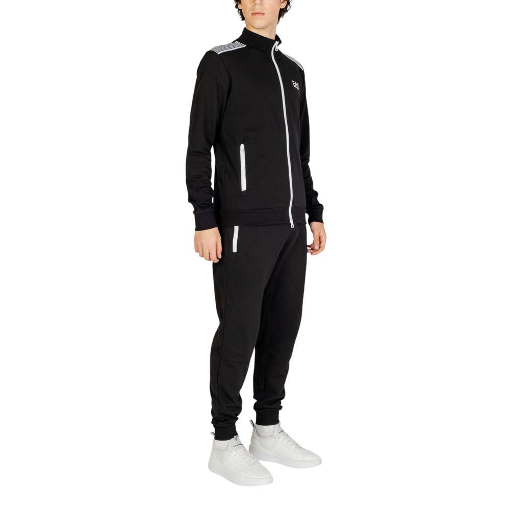 EA7 Emporio Armani Black Cotton Sweatsuit - Arichezz.store